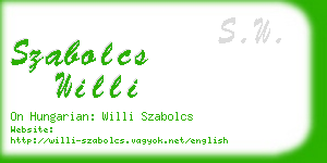szabolcs willi business card